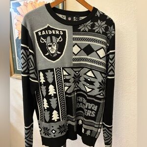 NFL Las Vegas Raiders Patchwork Holiday Sweater